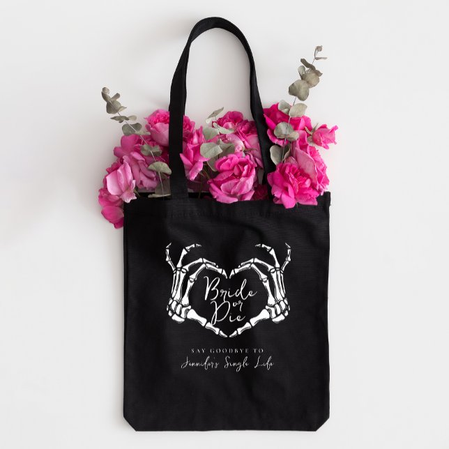 Bolsa Tote Festa de Despedida de Solteira Coração Esquelético (Criador carregado)