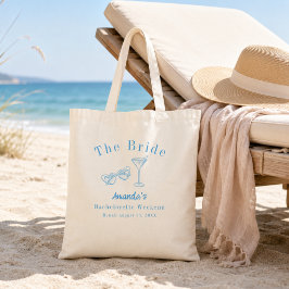 Bolsa Tote Festa de Despedida de Solteira Noiva Azul Praia