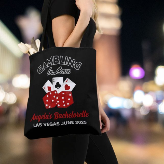 Bolsa Tote Festa de Despedida de Solteira Personalizada em Ca (Personalized Casino Las Vegas Bachelorette Party Tote Bag)