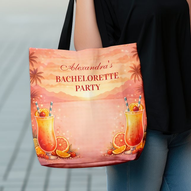 Bolsa Tote Festa de Despedida Tropical Tequila Sunrise (Criador carregado)