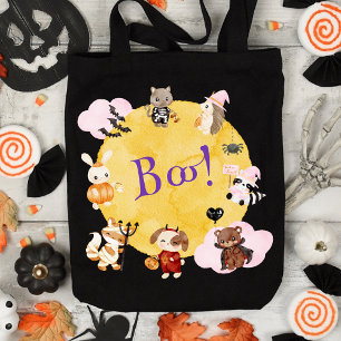 Bolsa Tote Festa de fantasia de crianças bonitas no Halloween