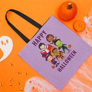 Bolsa Tote Festa de Figuras Bonitas para Crianças do Hallowee