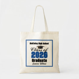 Bolsa Tote Festa de Graduação Personalizada Azul da Turma de 