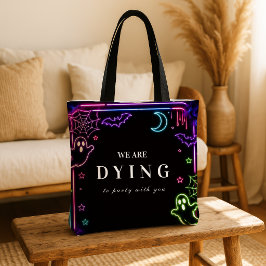 Bolsa Tote Festa de Halloween Neon Elegante