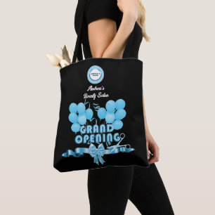 Bolsa Tote Festa de Lançamento de Negócios Azul Preto Persona