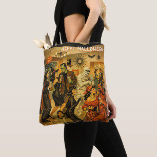 Bolsa Tote Festa de Martini de Halloween dos Anos 50 no Estil