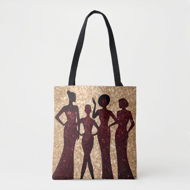 Bolsa Tote Festa de moda chique e glitz (Frente)