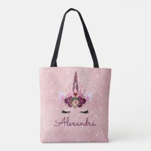 Bolsa Tote Festa de Monograma Cor-de-Rosa-Cor-de-Rosa