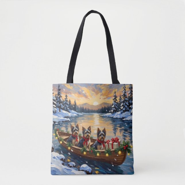 Bolsa Tote Festa de Natal de Barco Havanês (Frente)
