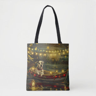 Bolsa Tote Festa de Natal do American Staffordshire