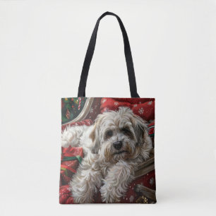 Bolsa Tote Festa de Natal do Cão Havanês
