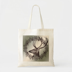 Bolsa Tote Festa de Natal Floral Rena Cerimonial Dourado Inve