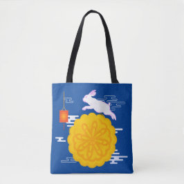 Bolsa Tote Festa de outono de médio Coelho da Lua Saltando