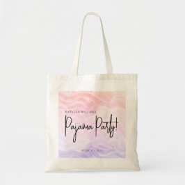 Bolsa Tote Festa de Pijamas Rosa Pastel Roxo Moderno