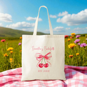 Bolsa Tote Festa de solteira de Cherry de Arco rosa coquette