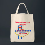 Bolsa Tote Festa de solteira de Las Vegas personalizada<br><div class="desc">A festa de solteira de Las Vegas favorece a mala personalizada ou personaliza este item de sinal de boas-vindas de Las Vegas para qualquer evento especial neste famoso destino.</div>