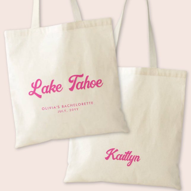 Bolsa Tote Festa de solteira Personalizada do Lago Tahoe (Lake Tahoe Bachelorette Party Tote Bag)