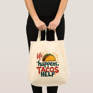 Bolsa Tote Festa Divertida de Amante de Taco Humor de Comida