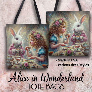 Bolsa Tote Festa do Chá do Bela Terra das Maravilhas Alice &