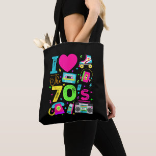 Bolsa Tote Festa Retro dos Anos 70 ao Estilo Vintage