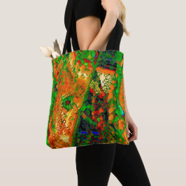 Bolsa Tote Festas de carnaval ou máscara de tintas, verdes e 