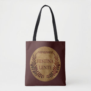 Bolsa Tote festina lente, frase latina
