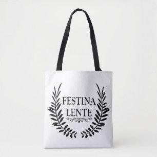Bolsa Tote festina lente, frase latina