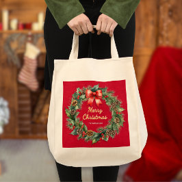 Bolsa Tote Festivas Fúrias de Natal Elegante Vermelho Persona