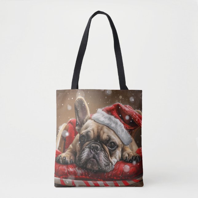 Bolsa Tote Festivo do Buldogue Francês (Frente)