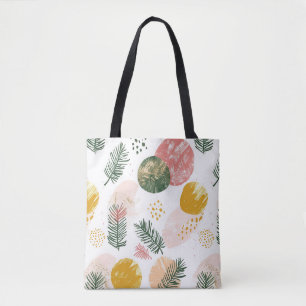Bolsa Tote Festivo Natal Único Verde, Dourado e Rosa
