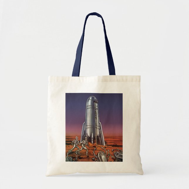 Bolsa Tote Ficção científica retrô, astronautas, alienígenas  (Frente)