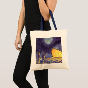 Bolsa Tote Ficção Científica Vintage Alienígenas no Planeta A