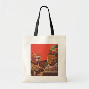 Bolsa Tote Ficção Científica Vintage, Capacetes Alien Steam P