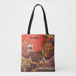 Bolsa Tote Ficção Científica Vintage, Capacetes Alien Steam P