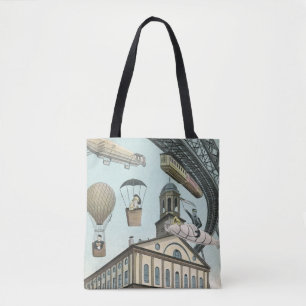 Bolsa Tote Ficção científica vintage, cidade steampunk vitori