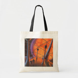Bolsa Tote Ficção Científica Vintage, Sol Laranja e Alienígen