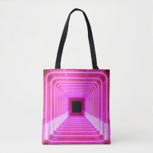 Bolsa Tote Ficha 3D da Retro Sci-Fi: Ilustração de Arte Pop