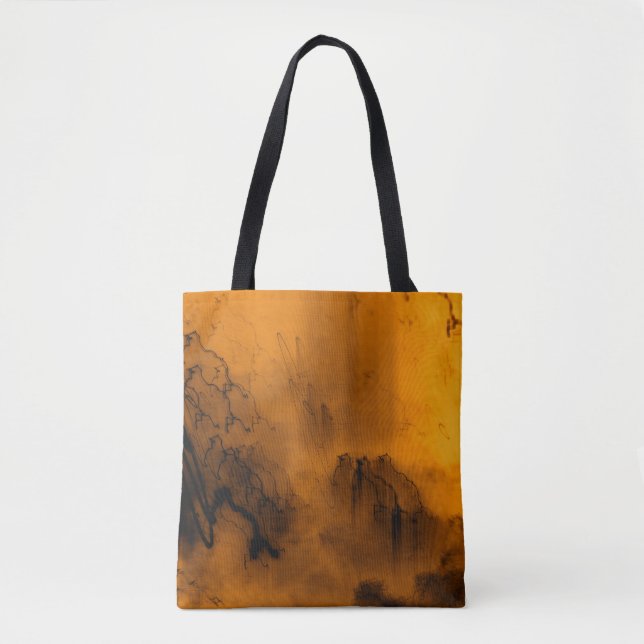 Bolsa Tote Fiery Night Abstract - Ethereal Light and Motion T (Frente)