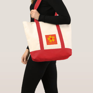 Bolsa Tote Fiesta Red e Ouro Yellow Blossom Tote Bag