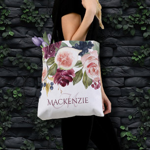 Bolsa Tote Fig Blossoms   Elegante Floral Bridesmaid Keepsaam