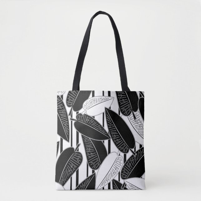 Bolsa Tote Fígado preto moderno deixa impressão abstrato (Frente)