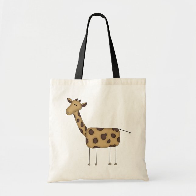 Bolsa Tote Figura camiseta e presentes da vara do girafa (Frente)