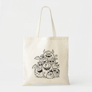 Bolsa Tote Figura de personagens de monstro de desenho animad