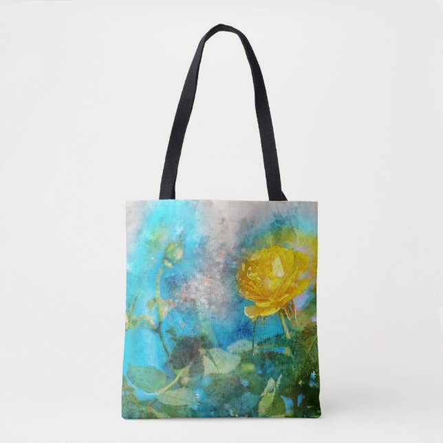 Bolsa Tote Figura Floral de Flor Ilustrada (Frente)