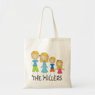 Bolsa Tote Figura personalizada sacola da vara da família