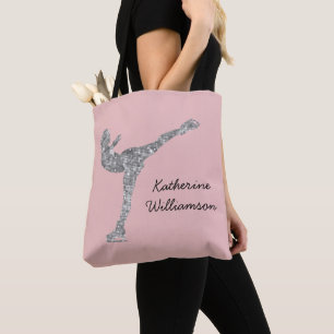 Bolsa Tote Figura Personalizada: Shimmer De Prata De Ice Com
