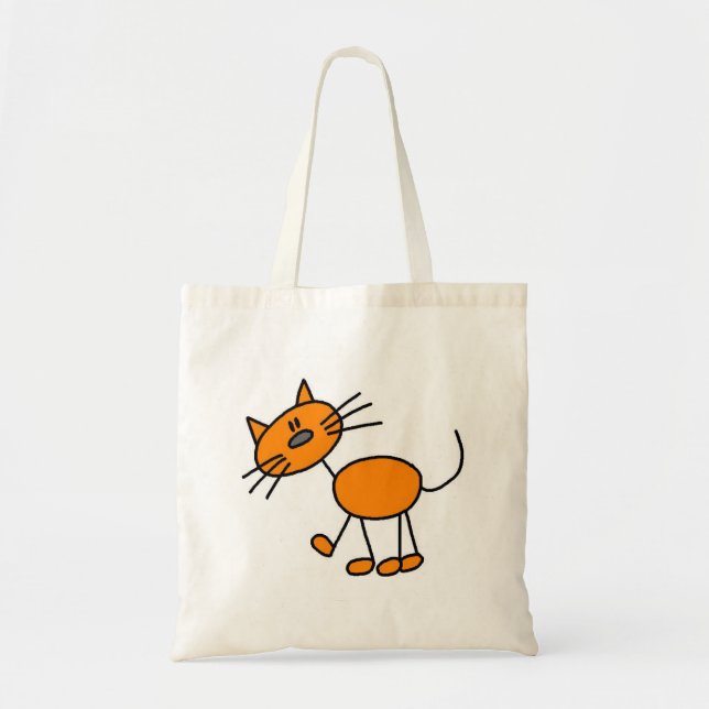 Bolsa Tote Figura t-shirt e presentes da vara do gato (Frente)