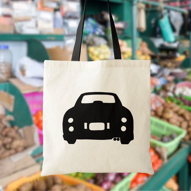 Bolsa Tote Figuras Black Figaro Car Silhouette Tote Bag (Fun tote bag for the figaro car owner)