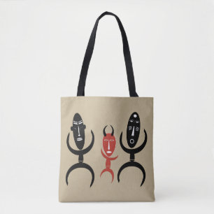 Bolsa Tote figuras de dança de abstrato africano