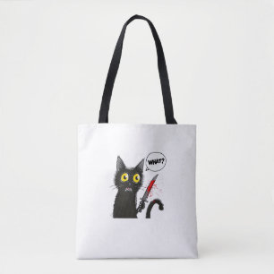 Bolsa Tote Figurino de Halloween de Gato Negro Que Gato Engra